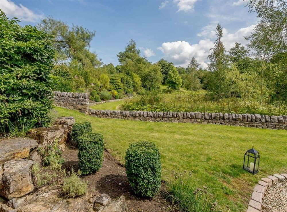 Garden and grounds at Waterside Barn in Bradbourne, near Ashbourne, Derbyshire