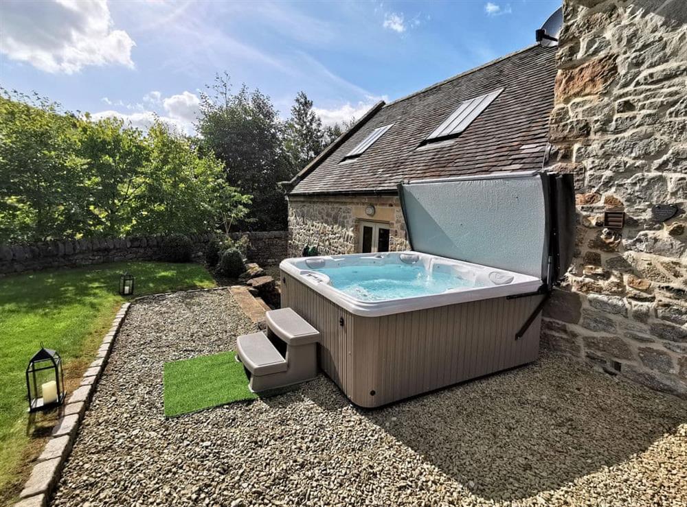 Private hot tub for 5 (photo 2) at Waterside Barn in Bradbourne, near Ashbourne, Derbyshire