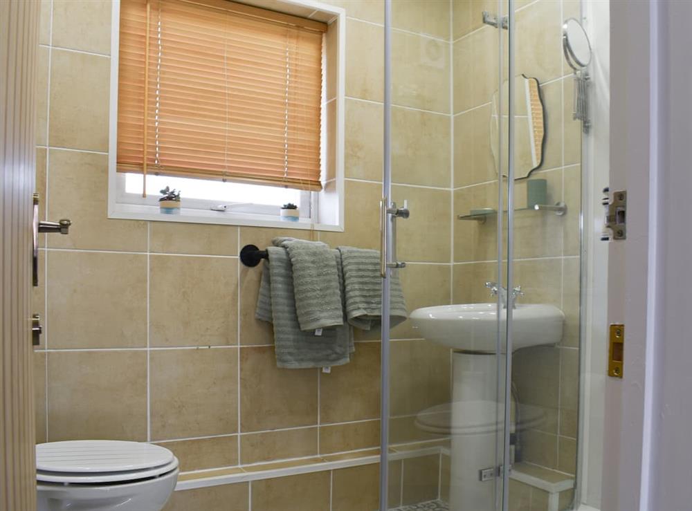 Shower room at Waterside Chalet in Corton, near Lowestoft, Suffolk
