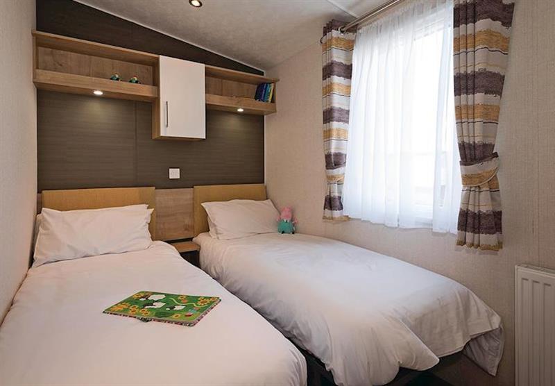 Twin bedroom in Harmony at Waterside Holiday Park and Spa in Weymouth, Dorset