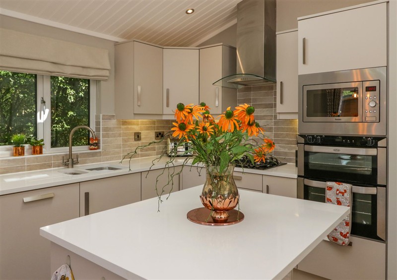 The kitchen at Waterside Lodge, 55A Bowness