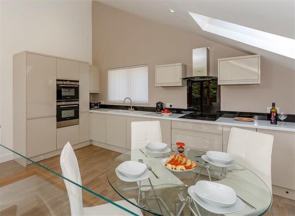 Tastefully modernised kitchen area at Waterside Lodge in Elland, near Brighouse, Staffordshire