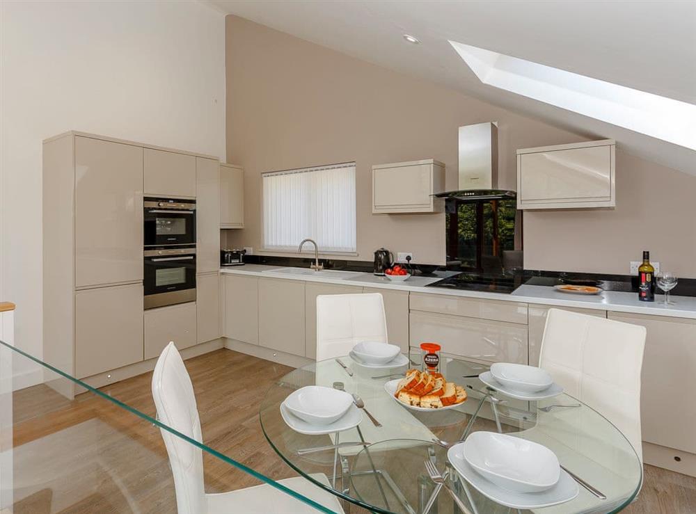 Tastefully modernised kitchen area at Waterside Lodge in Elland, near Brighouse, Yorkshire, Staffordshire