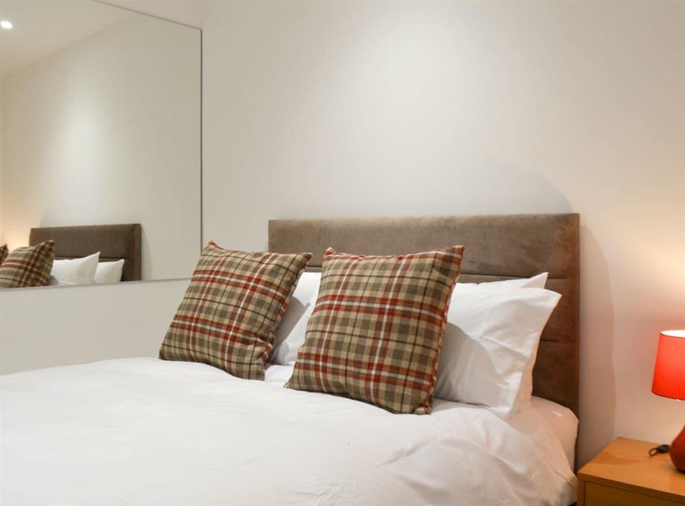Stylish double bedroom at Waterside Lodge Sixteen in Elland, near Brighouse, West Yorkshire