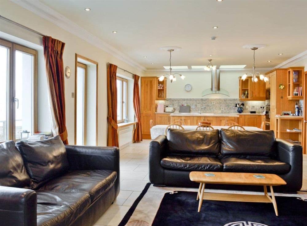 Open plan living/dining room/kitchen at Waterside in Tighnabruaich, Argyll