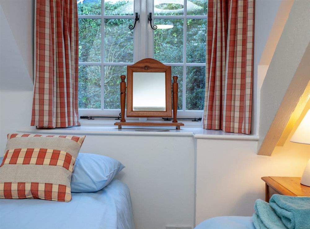 Attractive twin bedroom at Waterwheel in Bow Creek, Nr Totnes, South Devon., Great Britain