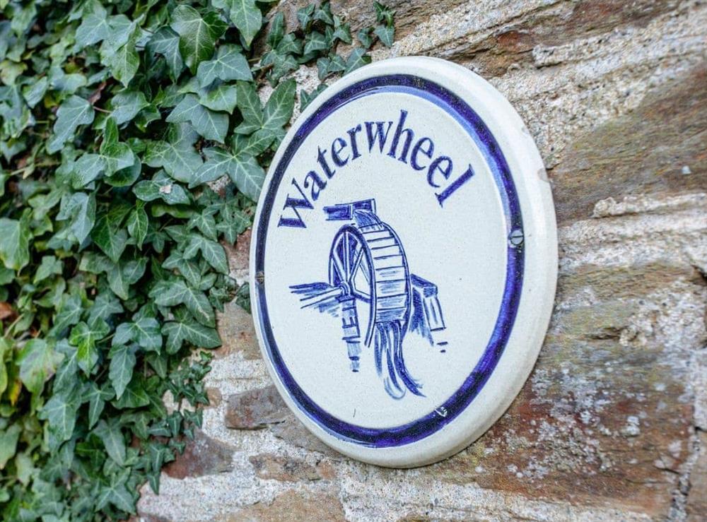 Unique nameplate at Waterwheel in Bow Creek, Nr Totnes, South Devon., Great Britain