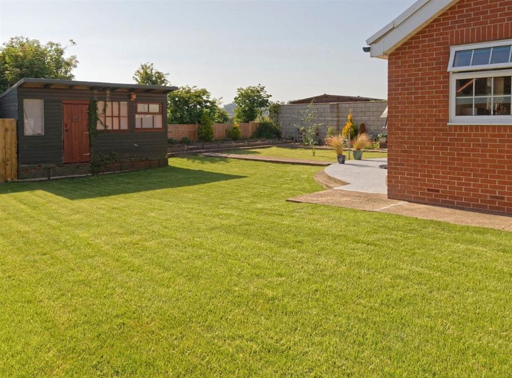 Expansive lawned garden at Waves and Wolds in Sewerby, near Bridlington, North Humberside