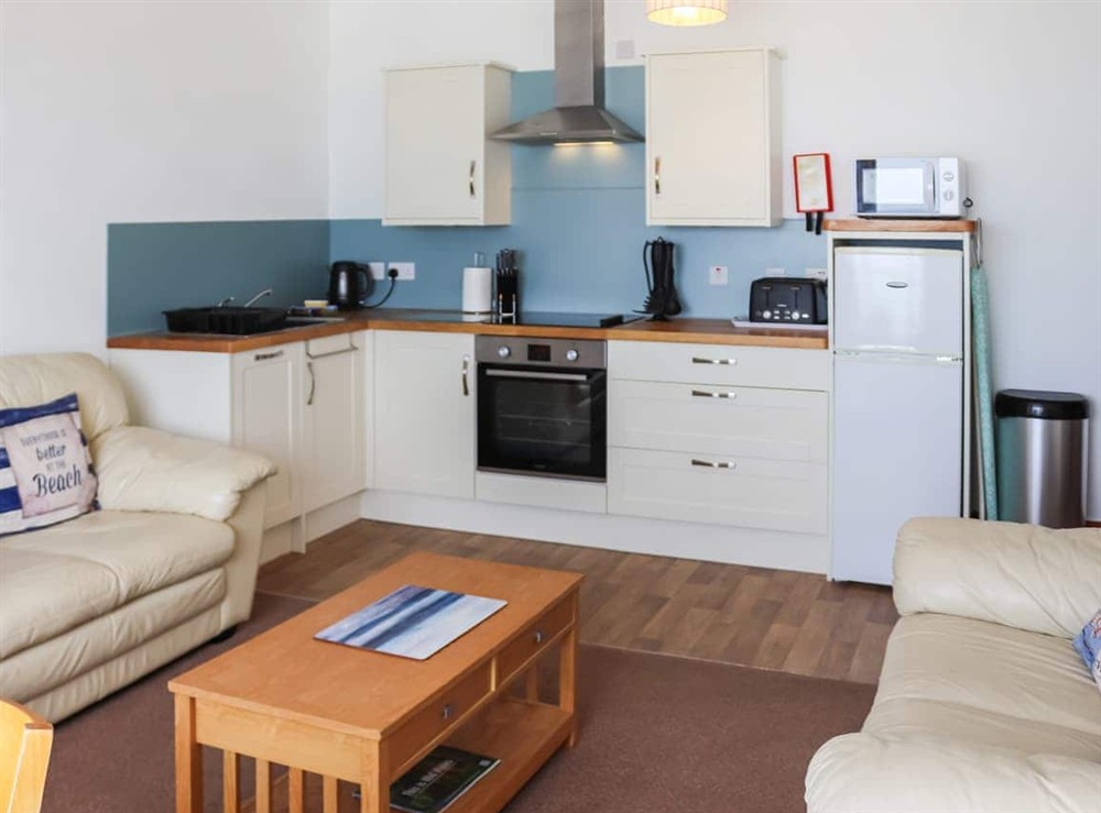 Open plan living space at Waves in Caernarfon, Gwynedd