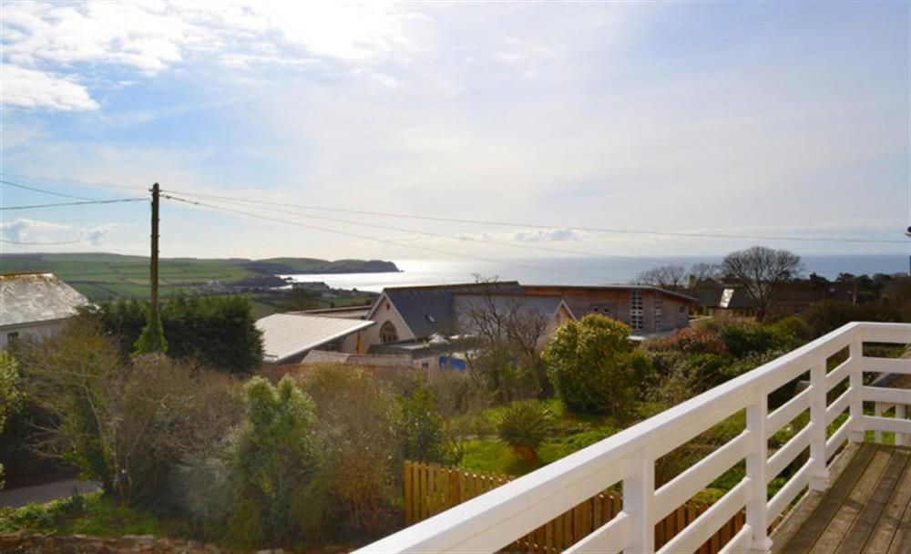 Fabulous location, close to the sea, this is the lovely view from the balcony at Wayfarings in Thurlestone