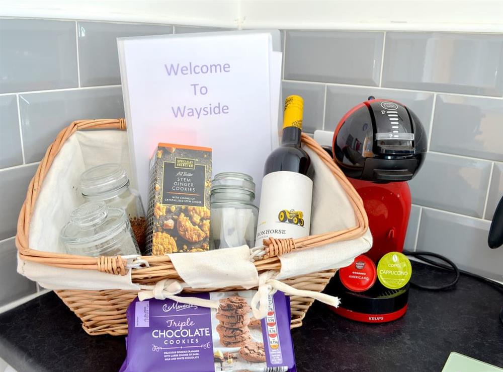 Gernerous welcome pack at Wayside Cottage in North Frodingham, near Driffield, Yorkshire, North Humberside
