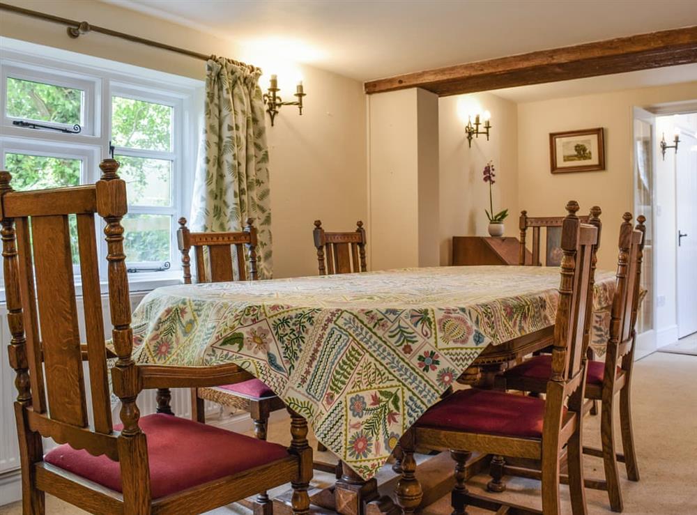 Dining room at Wayside Cottage in Padbury, near Buckingham, Buckinghamshire
