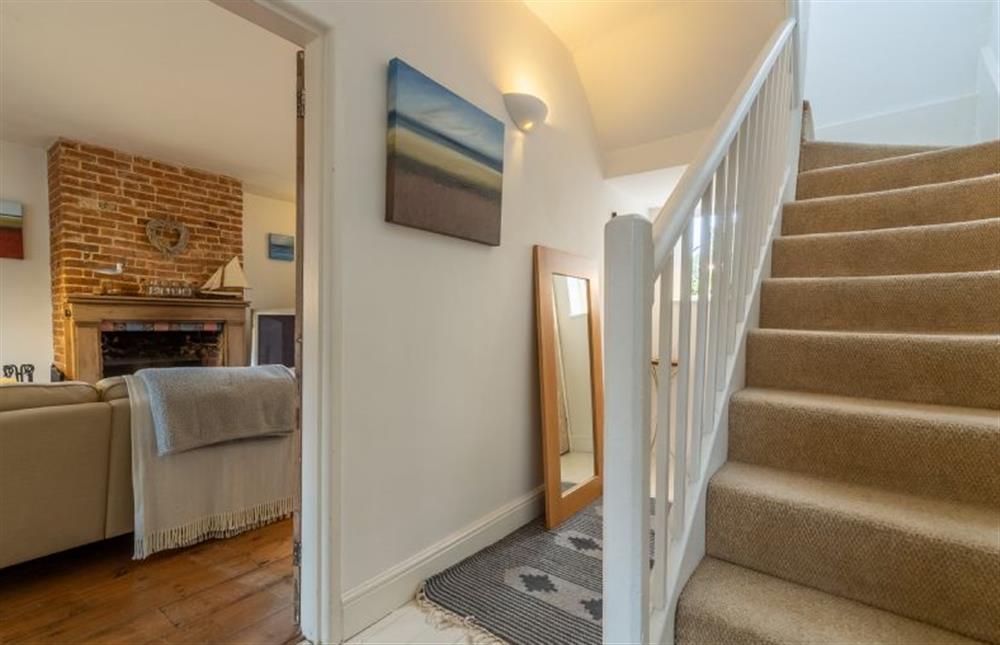 Ground floor: Stairs to the first floor at Weavers Cottage, Docking near Kings Lynn