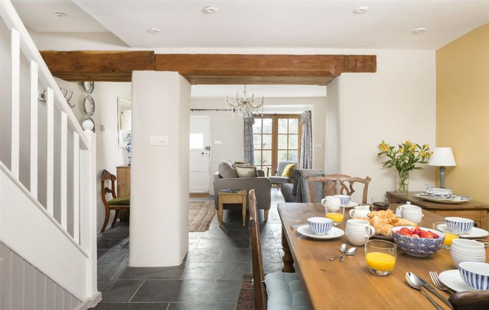 Ground floor: Dining room through to sitting room at Weavers Cottage, Watledge