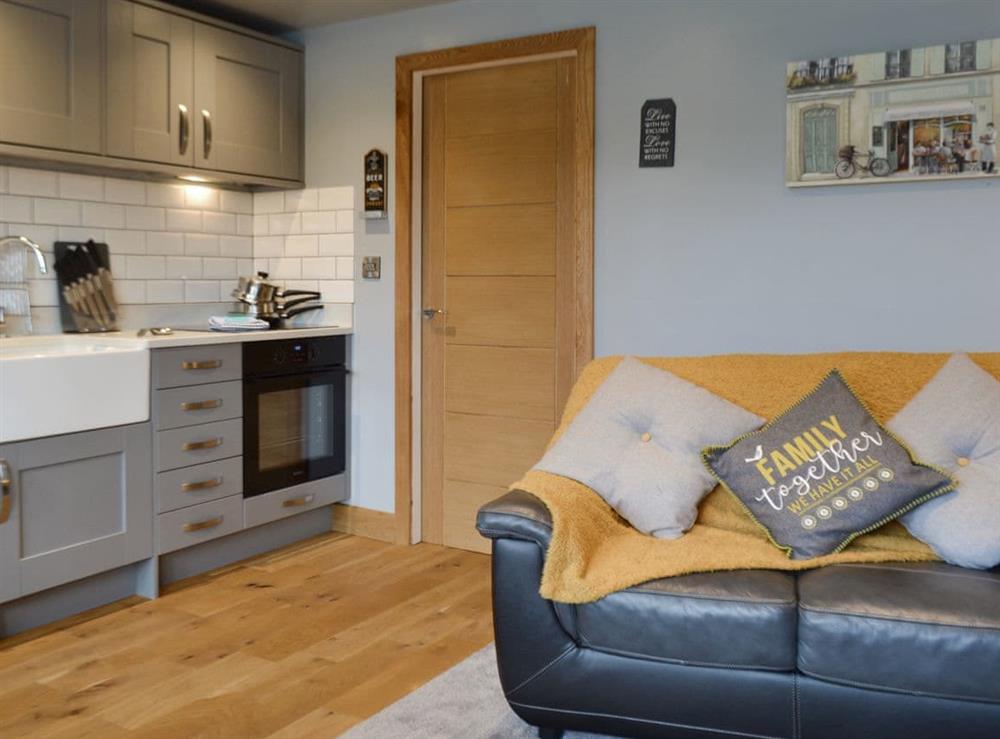 Convenient open-plan living space at Weavers Retreat in Golcar, near Huddersfield, West Yorkshire