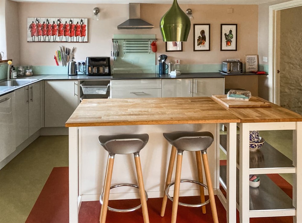 Kitchen at Weirmarsh Big Barn in Umberleigh, Devon