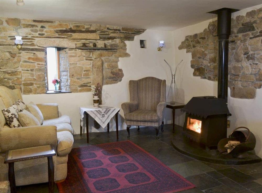 Living room at Well Barn in Tramagenna, near Camelford, Cornwall., Great Britain