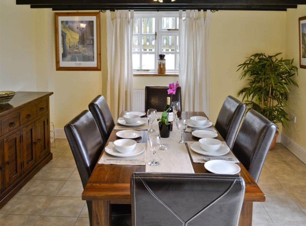 Dining room at Well Cottage in Luxborough, Watchet, Somerset., Great Britain