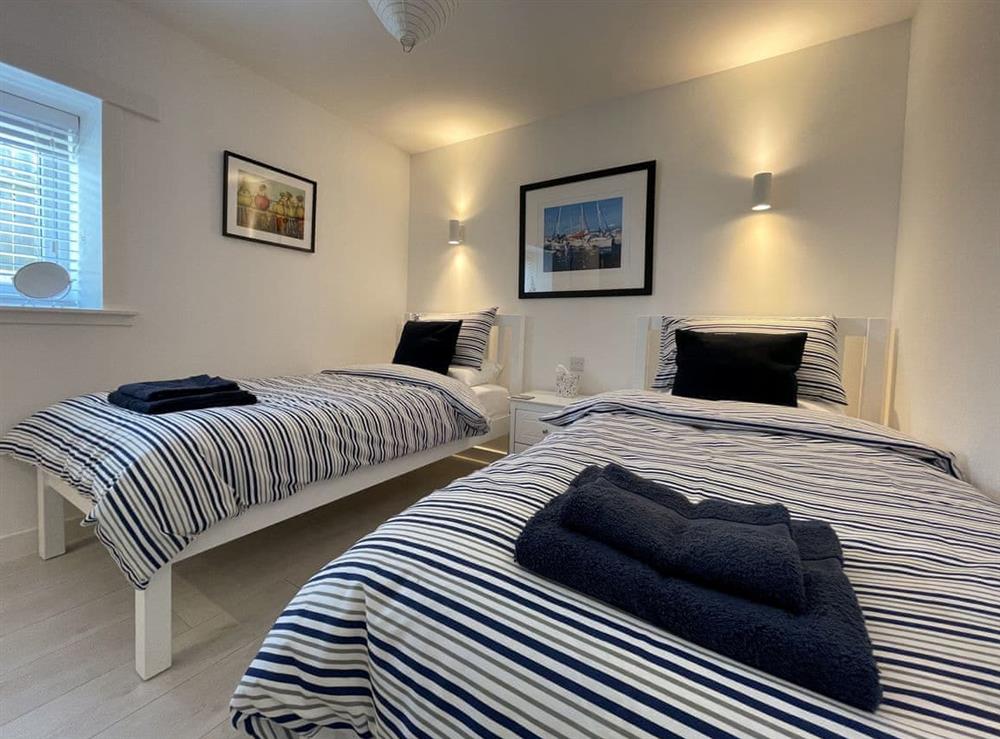 Twin bedroom at Well Cottage in Portmahomack, near Dornoch, Ross-Shire