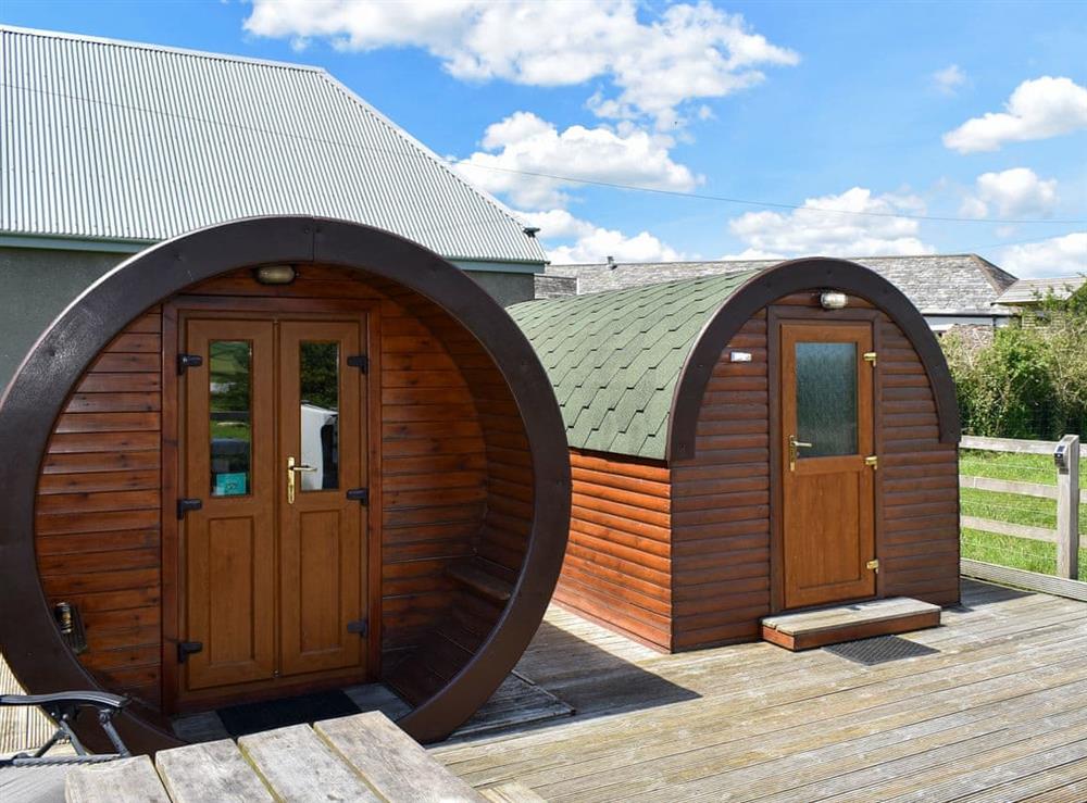 Cedar-clad cylindrical ’Hobbit-style’ pod (photo 2) at Rivendell Glamping Pod, 