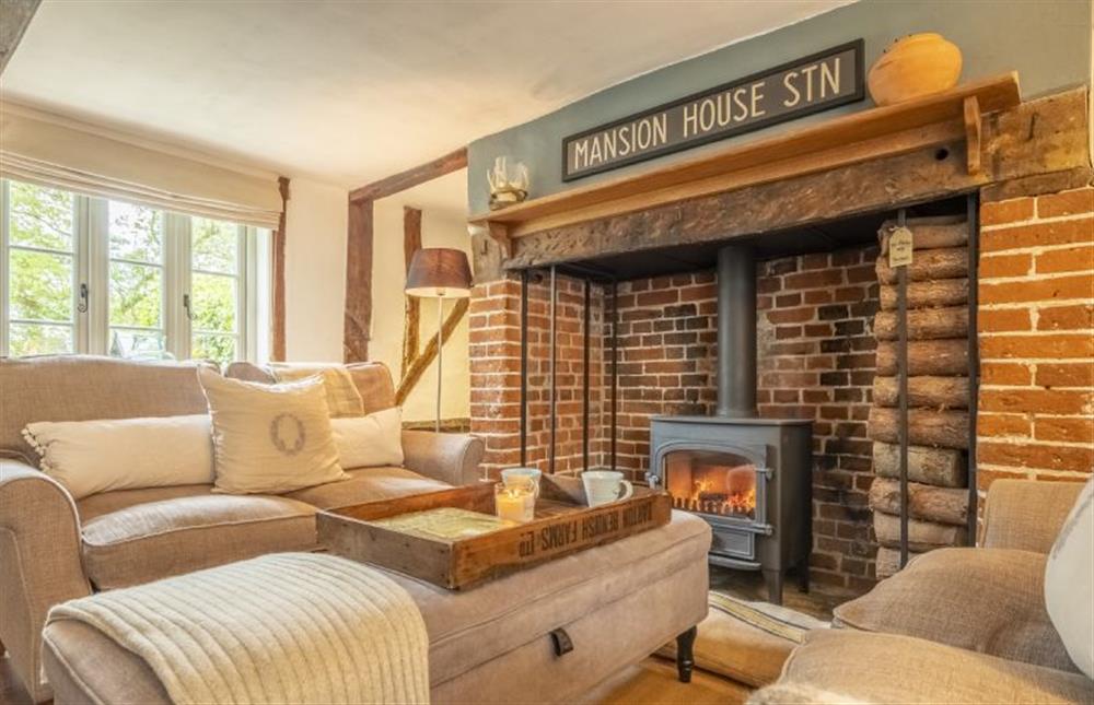 Sitting room with wood burning stove