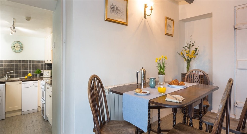 The dining area at Wembury Mill Cottage in Plymouth, Devon