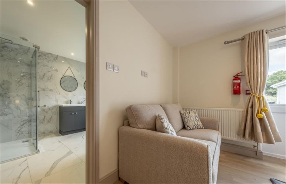 Master bedroom to en suite at Wensum Retreat, South Raynham near Fakenham