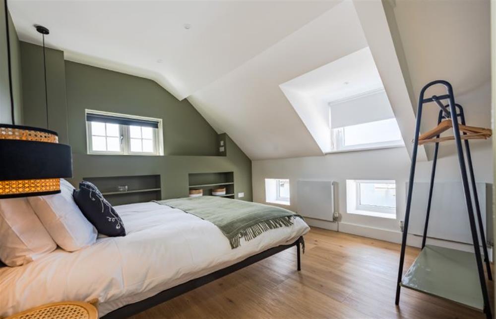 Second floor: Bedroom three with a king-size bed at Wentworth Retreat, Wells-next-the-Sea