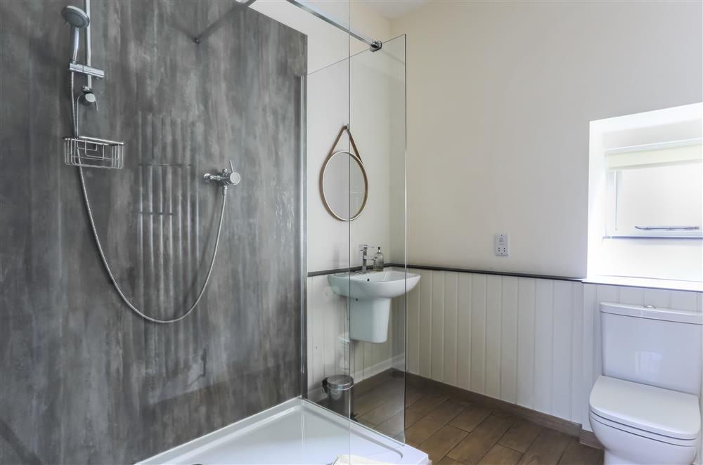 Brushing Rooms bedroom’s en-suite shower room at Wern Manor and Cottages, Porthmadog