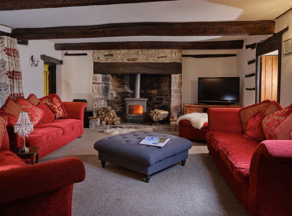 Living room at West Anstey Farmhouse in West Anstey, Devon