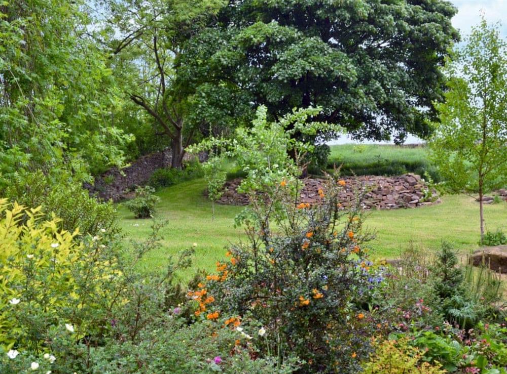 Garden at West Barn in Holymoorside, near Chesterfield, Derbyshire