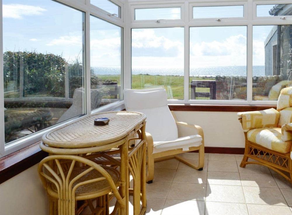 Light and airy conservatory with sea views at West Barr Cottage, 