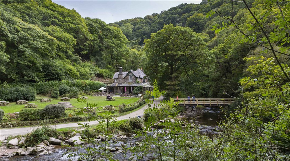 A view of the house at West Challacombe Manor in West Exmoor, Devon