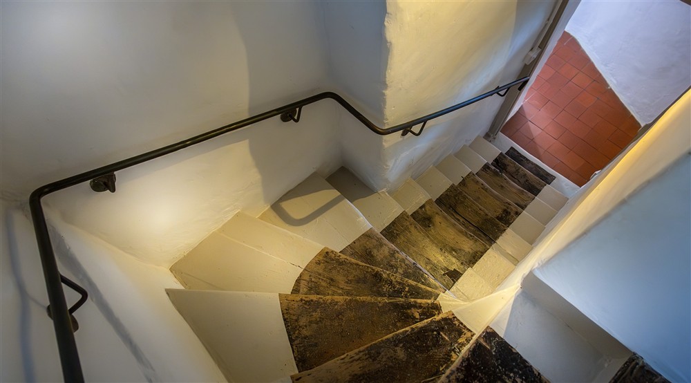 One of the staircases in West Challacombe Manor, Devon at West Challacombe Manor in West Exmoor, Devon