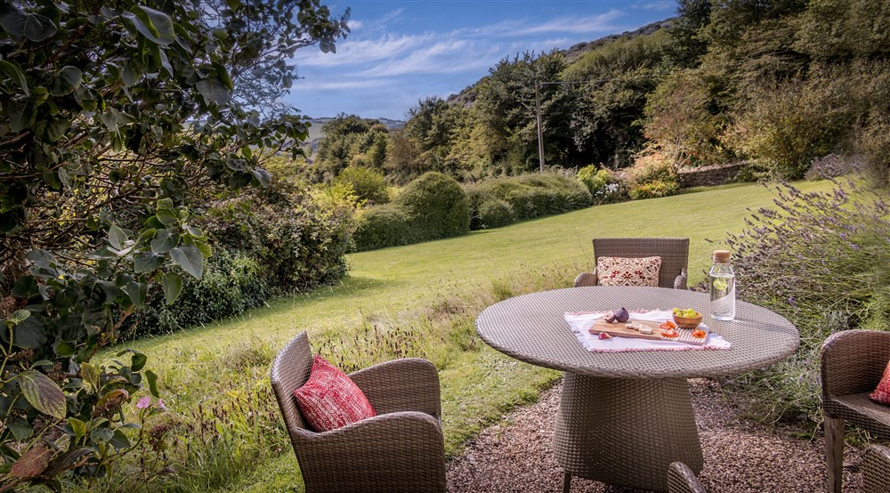 The front garden at West Challacombe Manor in West Exmoor, Devon