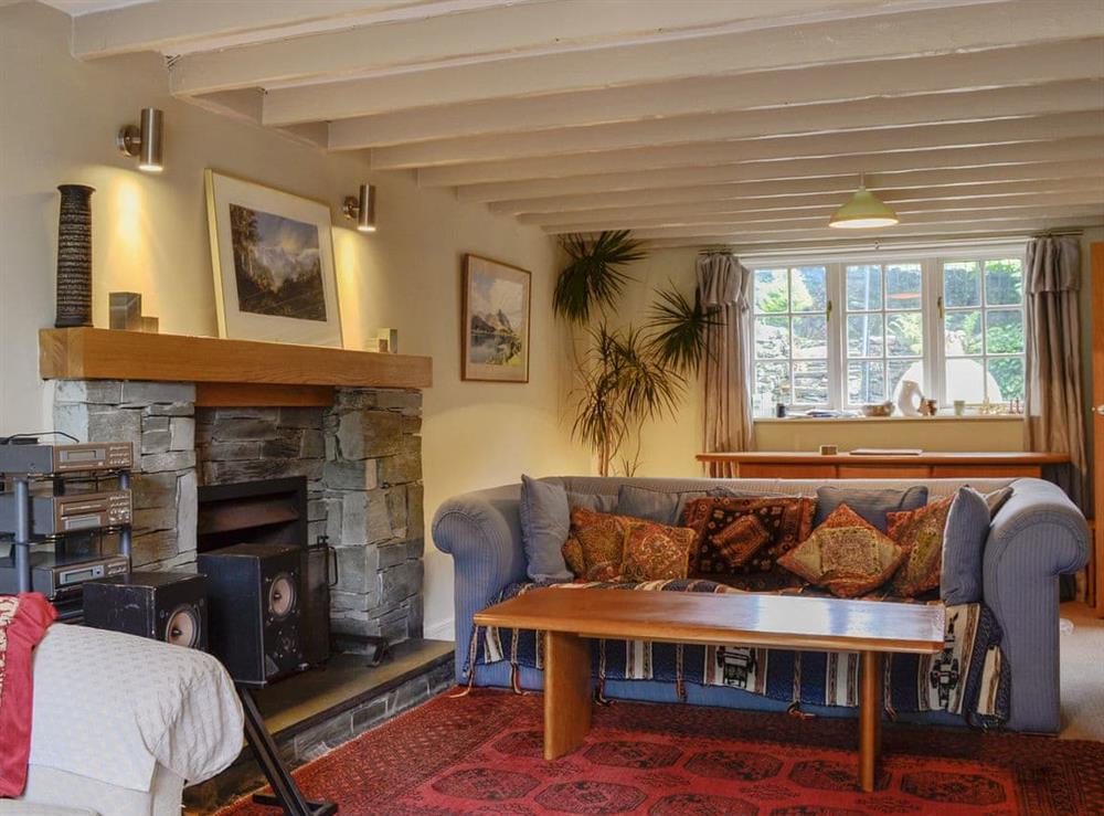 Spacious and comfortable living room at West Cinder Hill Cottage in Finsthwaite, near Ulverston, Cumbria