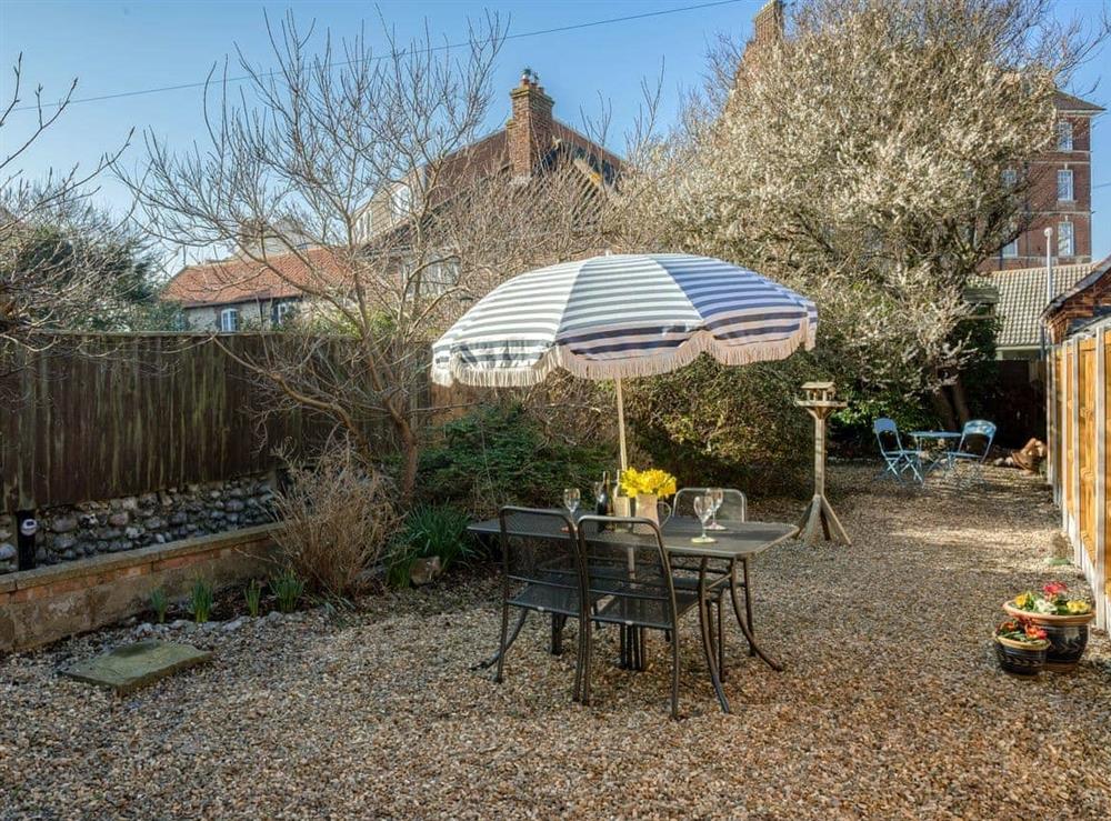 Delightful garden area at West End Cottage in Sheringham, Norfolk
