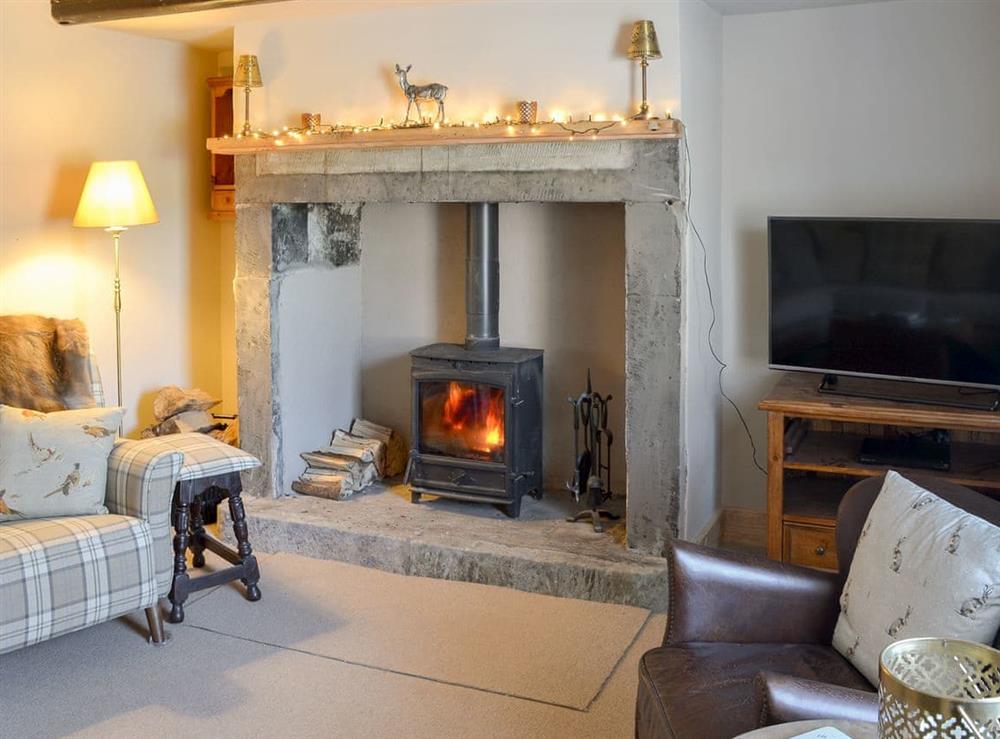 Warm and cosy living room at West End Cottage in Whittingham, near Alnwick, Northumberland