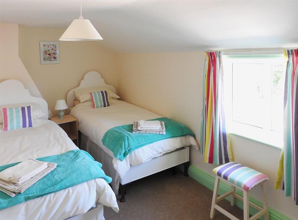 Twin bedroom at West End Farmhouse in Ulrome, near Bridlington, North Humberside