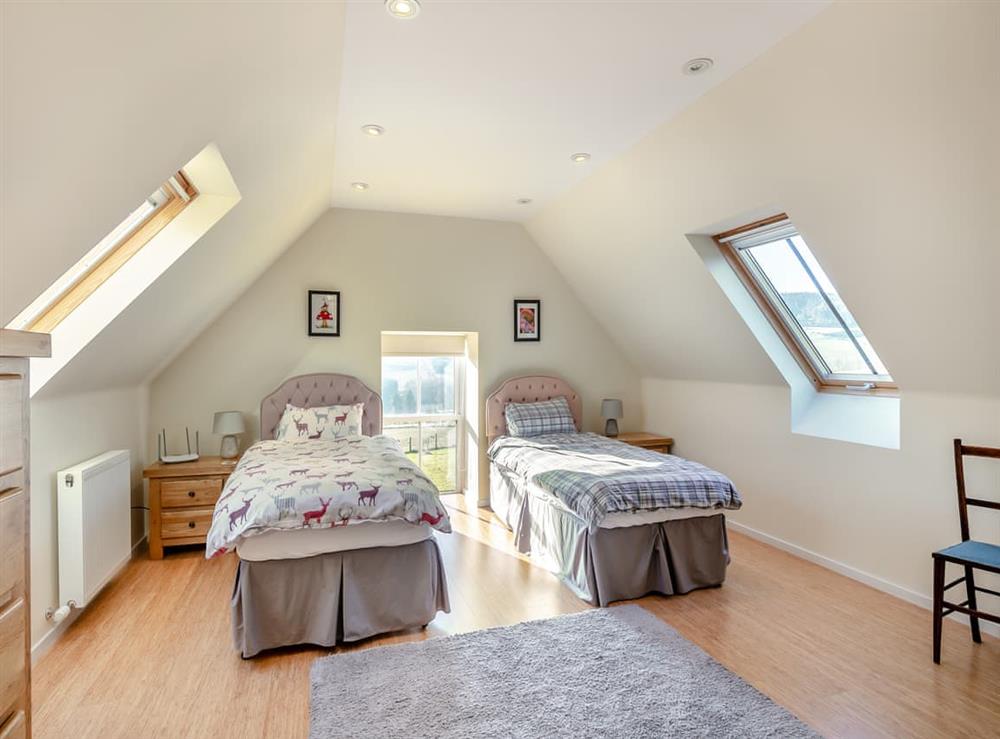 Twin bedroom at West Eninteer Cottage in Muir of Fowlis, Aberdeenshire