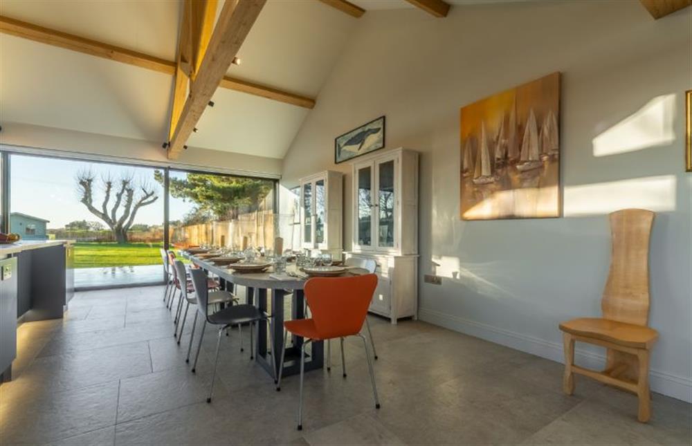 Ground floor: Open-plan living area extends into the garden at West Heath, Brancaster Staithe near Kings Lynn