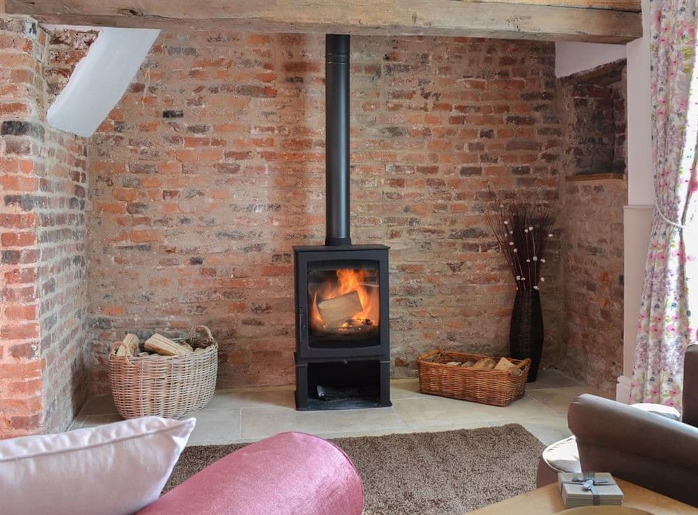 Beautiful feature fireplace at West House Farm in Muston, near Filey, North Yorkshire