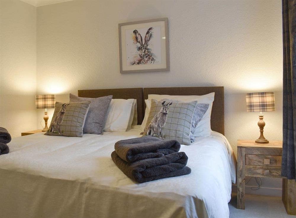Stylish double bedroom at West Lodge in Banchory, Kincardineshire