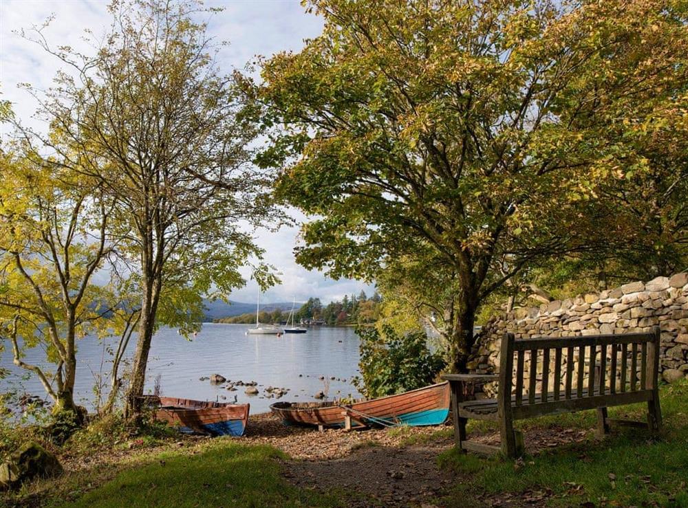 Lake Windermere during autumn at West View in Bowness-on-Windermere, Cumbria