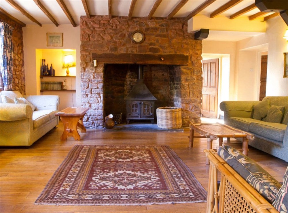 Living room at West Wing in Timberscombe, near Minehead, Somerset
