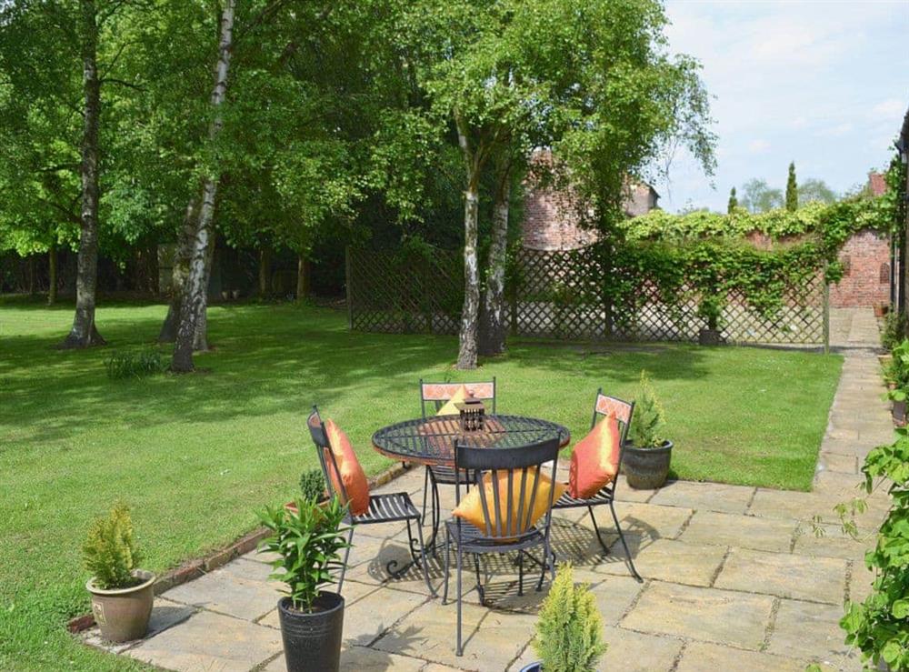 Sitting-out-area at West Wood Barn in Sutton-upon-Derwent, Nr York., North Yorkshire