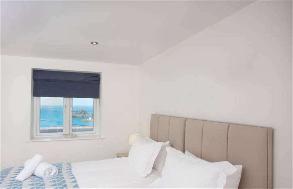 Bedroom two with twin single beds (available as super-king on request), en-suite and sea views (photo 2) at Westaway, Portreath