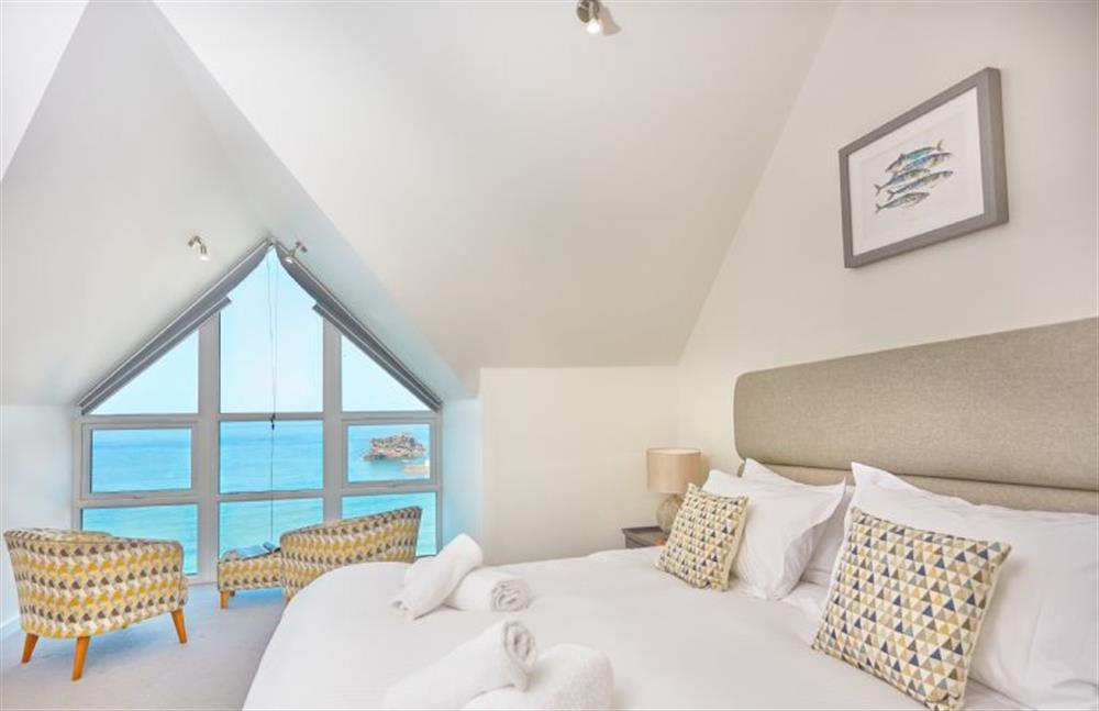 Master bedroom with en-suite and panoramic sea views of Portreath (photo 2) at Westaway, Portreath