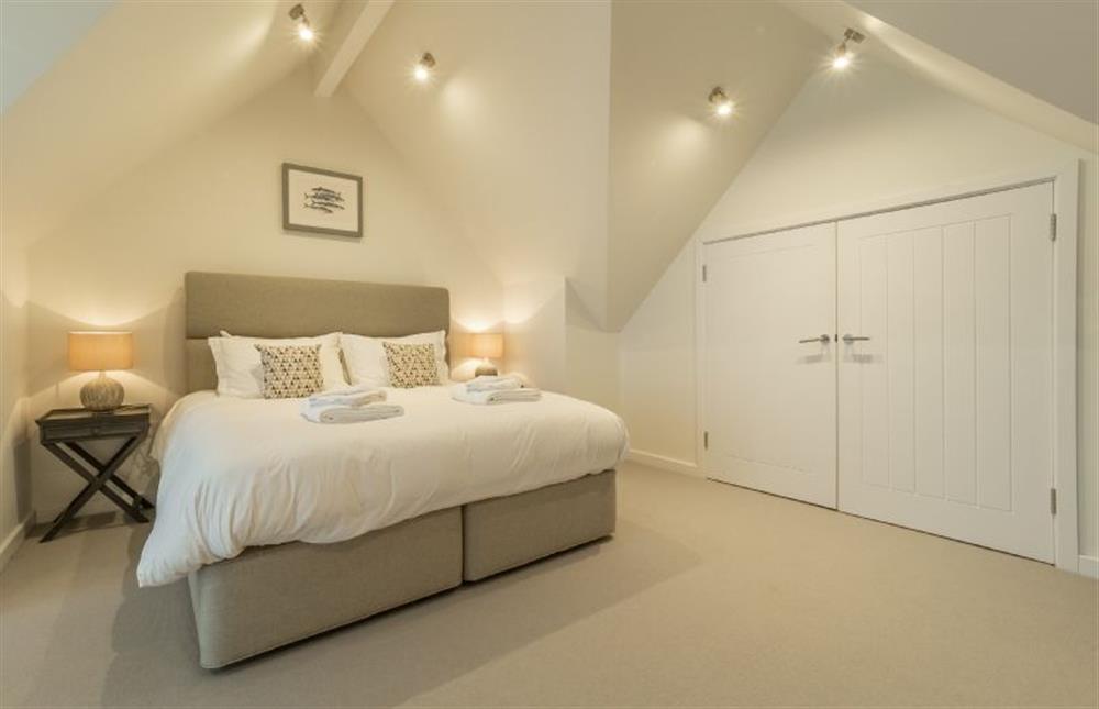 Master bedroom with en-suite and panoramic sea views of Portreath at Westaway, Portreath