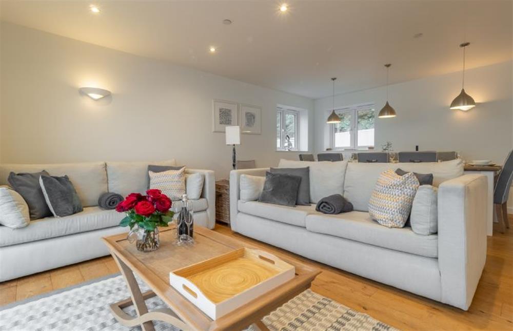 Open-plan living area with plenty of comfortable seating at Westaway, Portreath